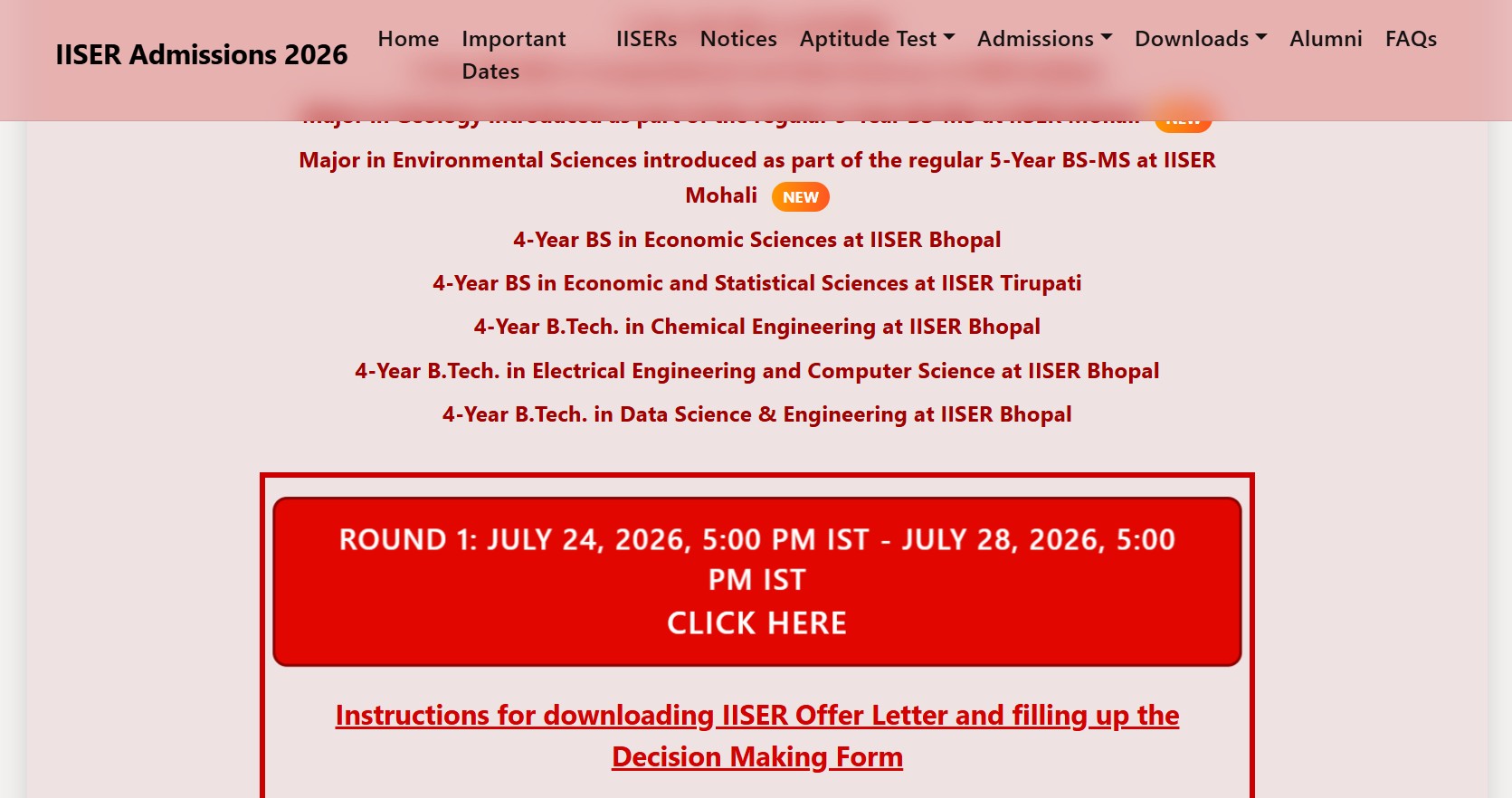 IAT Seat Allotment List